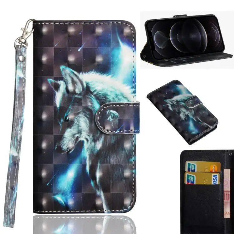 3D Painting Pattern Horizontal Flip TPU + PU Leather Case with Holder & Card Slots & Wallet For iPhone 12 mini