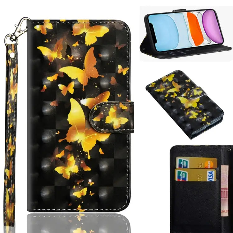 3D Painting Pattern Horizontal Flip TPU + PU Leather Case with Holder & Card Slots & Wallet & Lanyard For iPhone 11