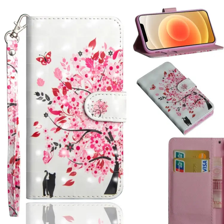 3D Painting Pattern Horizontal Flip TPU + PU Leather Case with Holder & Card Slots & Wallet For iPhone 12 mini