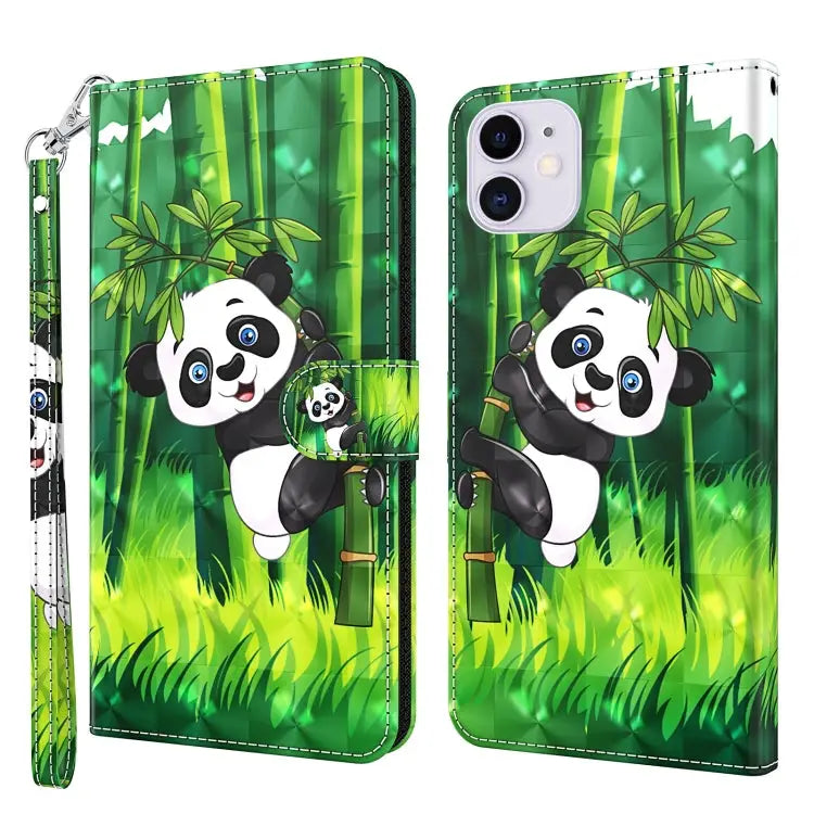 3D Painting Pattern Horizontal Flip TPU + PU Leather Case with Holder & Card Slots & Wallet For iPhone 13 mini