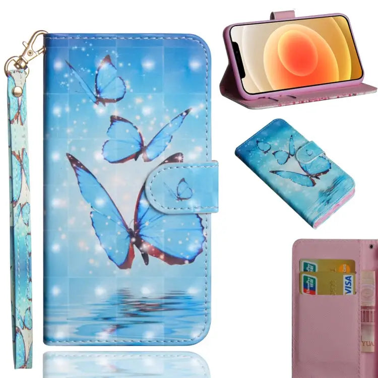 3D Painting Pattern Horizontal Flip TPU + PU Leather Case with Holder & Card Slots & Wallet For iPhone 12 mini