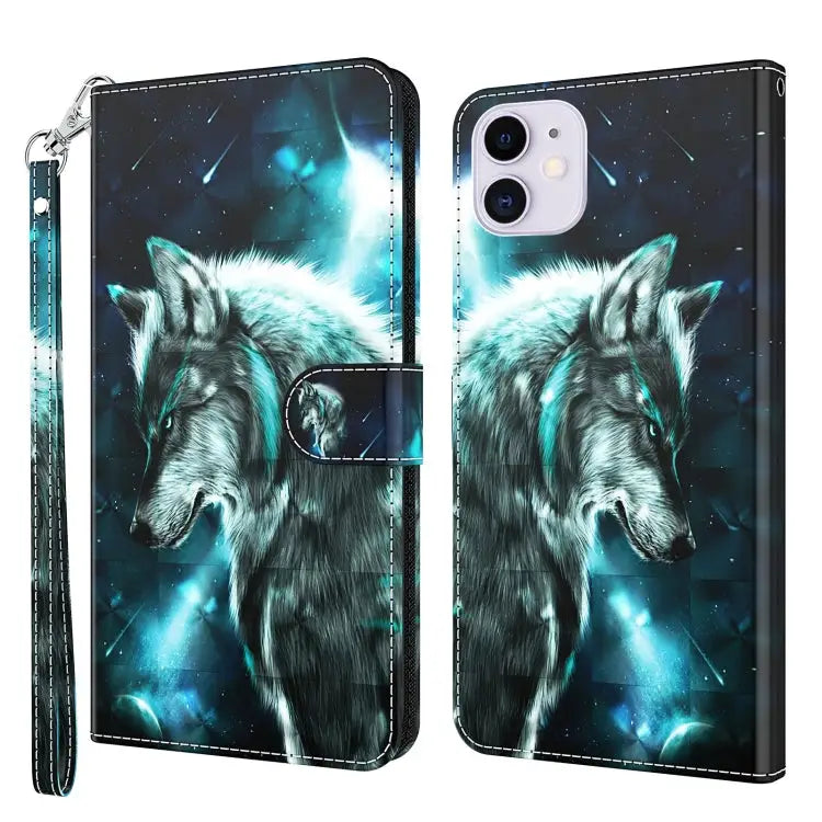 3D Painting Pattern Horizontal Flip TPU + PU Leather Case with Holder & Card Slots & Wallet For iPhone 13 Pro