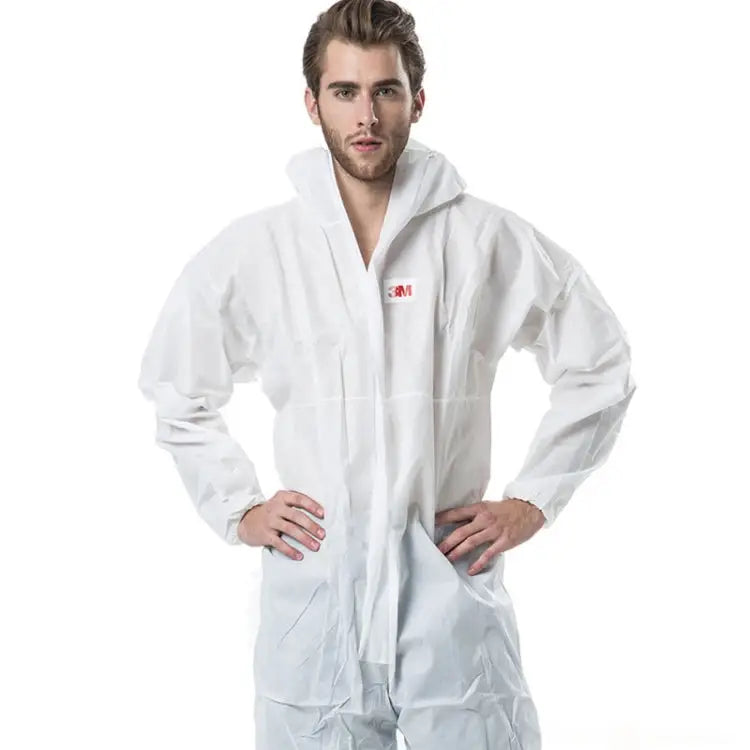 3M 4515 One-piece White Anti-static Anti-chemical Dustproof Sandblasting Suit with Cap Size: M 3M M - 3M M