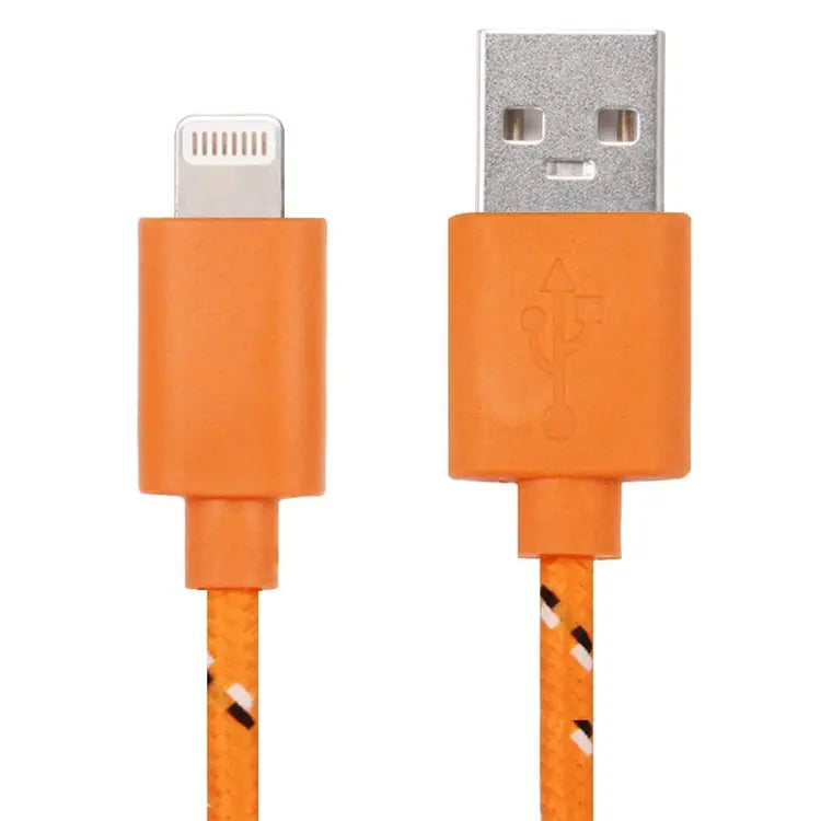 3m Nylon Netting Style USB Data Transfer Charging Cable for iPhone iPad - Orange