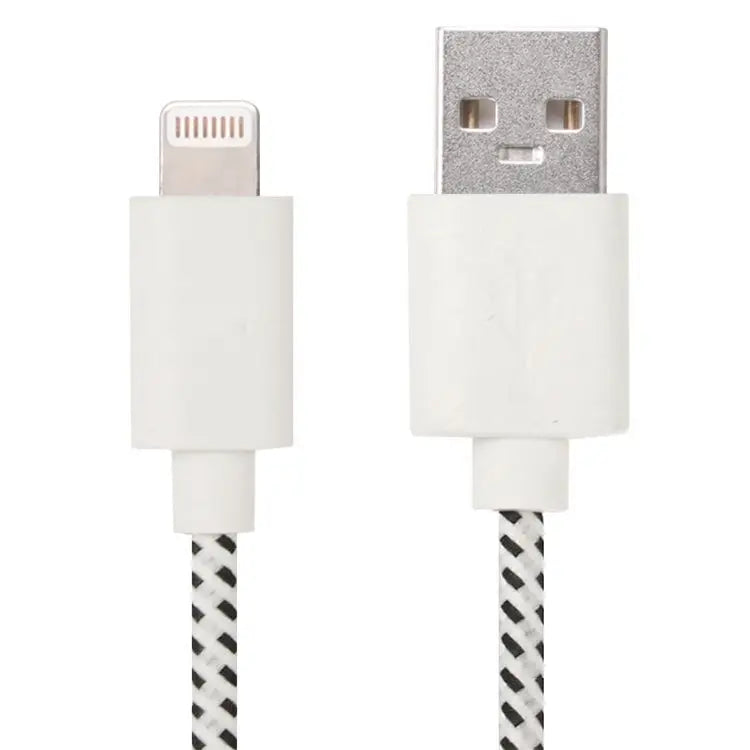 3m Nylon Netting Style USB Data Transfer Charging Cable for iPhone iPad - White