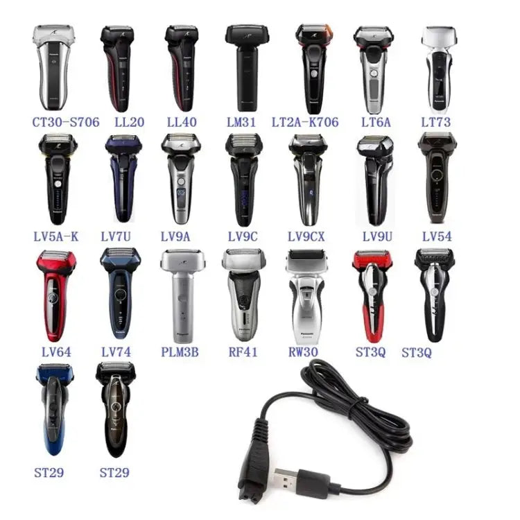 3pcs 4.8V 1.25A USB Charging Cable for Panasonic Electric Shaver ES-LM31 ES-PLM3B 4.8V 1.25A USB Plug - 4.8V 1.25A USB
