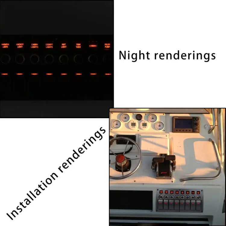 3Pin 8 Way Switches Combination Switch Panel with Light and Projector Lens for Car RV Marine Boat 3Pin 8 Way - 3Pin 8