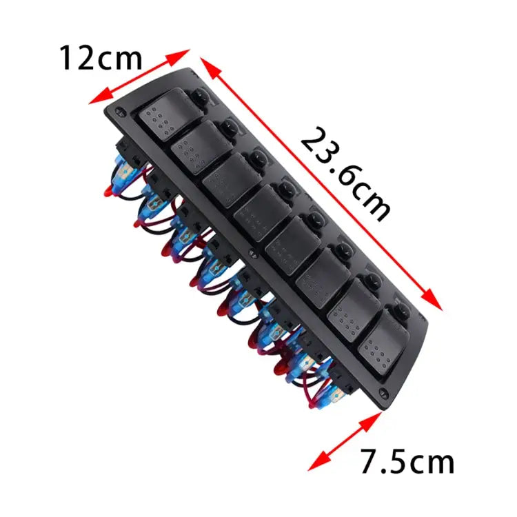 3Pin 8 Way Switches Combination Switch Panel with Light and Projector Lens for Car RV Marine Boat 3Pin 8 Way - 3Pin 8