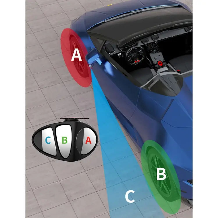 3R-146 3 in 1 Car Rearview Auxiliary Blind Spot Mirror Rear View 146 Front Wheel Mirror for Right Side 3 in 1 Black