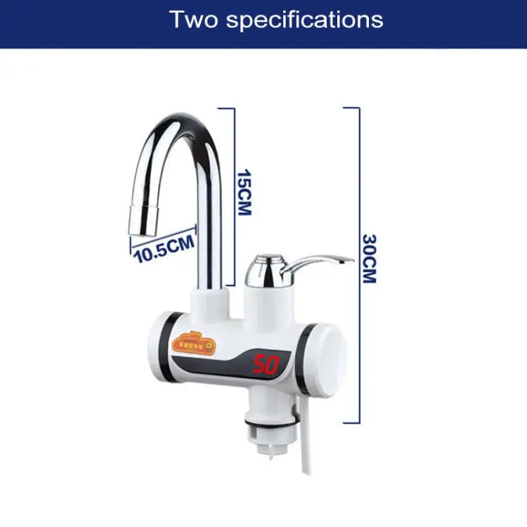 3s Fast Heat Electrothermal Rotatable Faucet Water Tap with Digital Display 220V Size: S Digital Display / Size: S