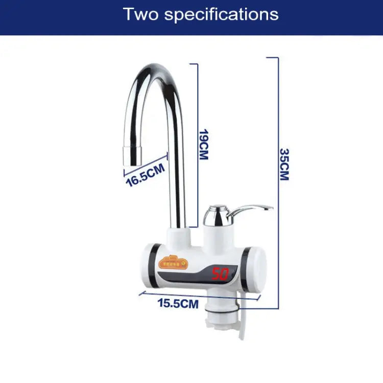 3s Fast Heat Electrothermal Rotatable Faucet Water Tap with Indicator Light 220V Size: L - Indicator Light / Size: L