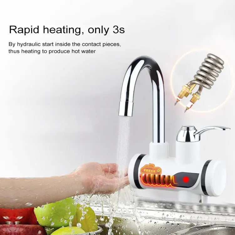 3s Fast Heat Electrothermal Rotatable Faucet Water Tap with Indicator Light 220V Size: L - Indicator Light / Size: L