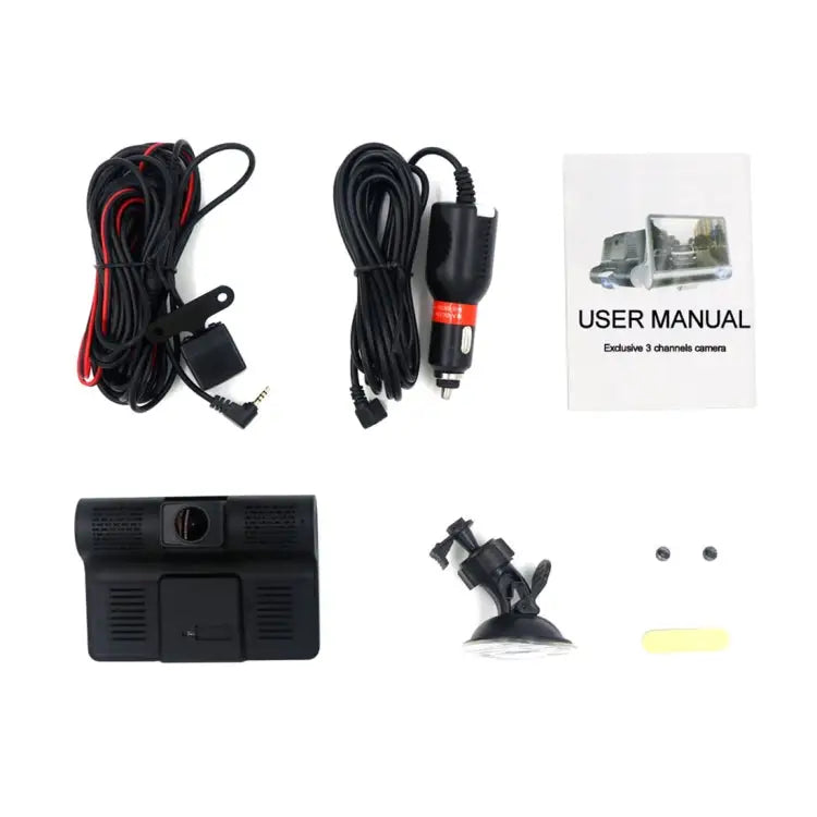 4.0 inch IPS Screen 5.0 Mega Pixels 170 Degrees Wide Angle Full HD 1080P 3 Channels Video Car DVR Support Night Vision