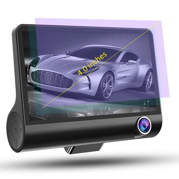 4.0 inch IPS Screen 5.0 Mega Pixels 170 Degrees Wide Angle Full HD 1080P 3 Channels Video Car DVR Support Night Vision