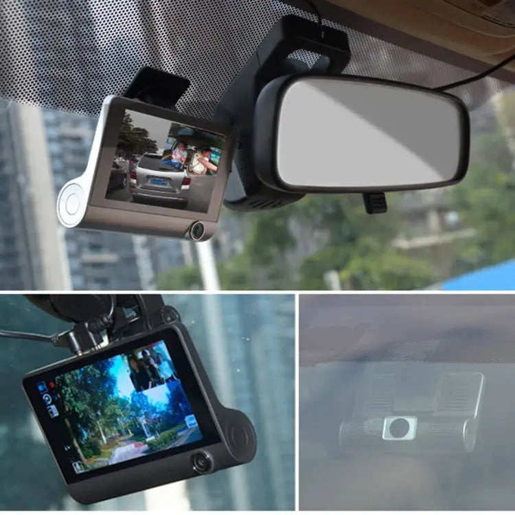 4.0 inch IPS Screen 5.0 Mega Pixels 170 Degrees Wide Angle Full HD 1080P 3 Channels Video Car DVR Support Night Vision