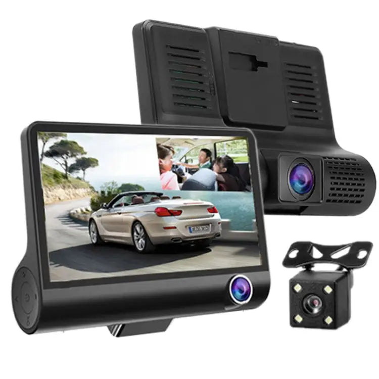 4.0 inch IPS Screen 5.0 Mega Pixels 170 Degrees Wide Angle Full HD 1080P 3 Channels Video Car DVR Support Night Vision
