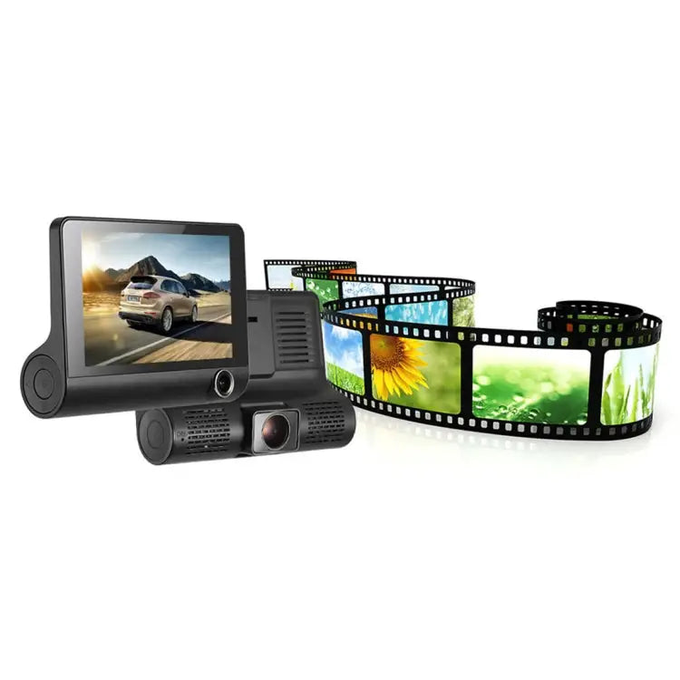 4.0 inch IPS Screen 5.0 Mega Pixels 170 Degrees Wide Angle Full HD 1080P 3 Channels Video Car DVR Support Night Vision