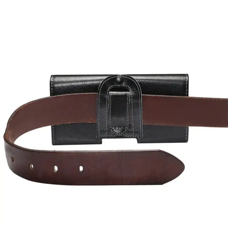 4.8 inch Litchi Texture Vertical Flip Thwartwise Genuine Leather Case / Waist Bag with Rotatable Back Splint for iPhone