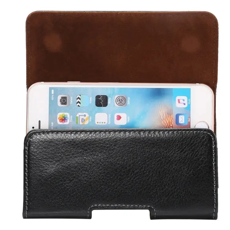 4.8 inch Litchi Texture Vertical Flip Thwartwise Genuine Leather Case / Waist Bag with Rotatable Back Splint for iPhone