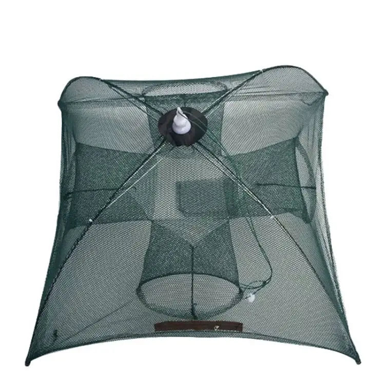 4 Holes Automatic Foldable Fishing Net Nylon Shrimp Crab Minnow Trap Fish Cast Net Fishing Tackle 4 Holes - 4 Holes