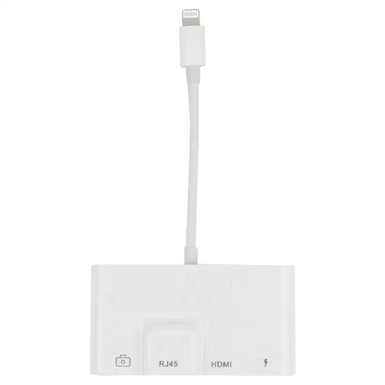 4 in 1 8 Pin Male to 8 Pin Power + RJ45 Ethernet + HDMI + USB Camera Female OTG Digital AV Adapter RJ45 Ethernet - RJ45
