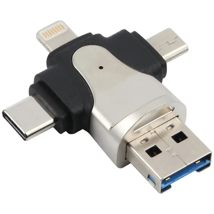 4 in 1 8 Pin + USB-C / Type-C + Micro USB + USB 3.0 Male TF Card Reader 4 in 1 - 4 in 1