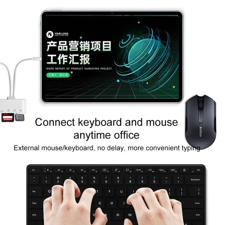 4 in 2 USB-C / Type-C + 8 Pin Interface Multi-function Card Reader 4 in 2 Type-C + 8 Pin - 4 in 2 Type-C + 8 Pin