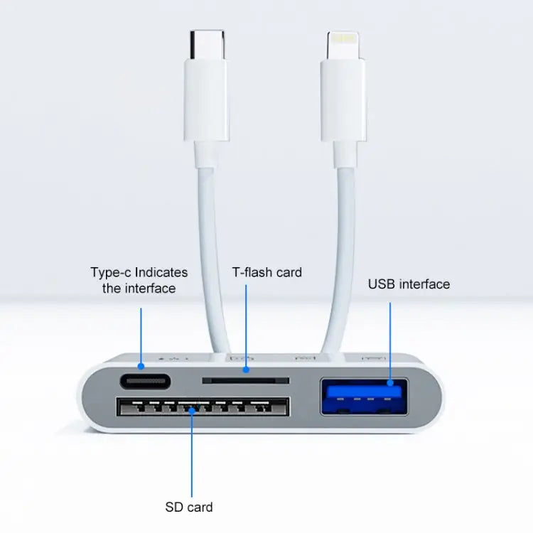 4 in 2 USB-C / Type-C + 8 Pin Interface Multi-function Card Reader 4 in 2 Type-C + 8 Pin - 4 in 2 Type-C + 8 Pin
