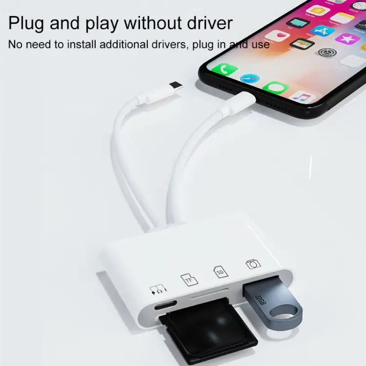 4 in 2 USB-C / Type-C + 8 Pin Interface Multi-function Card Reader 4 in 2 Type-C + 8 Pin - 4 in 2 Type-C + 8 Pin