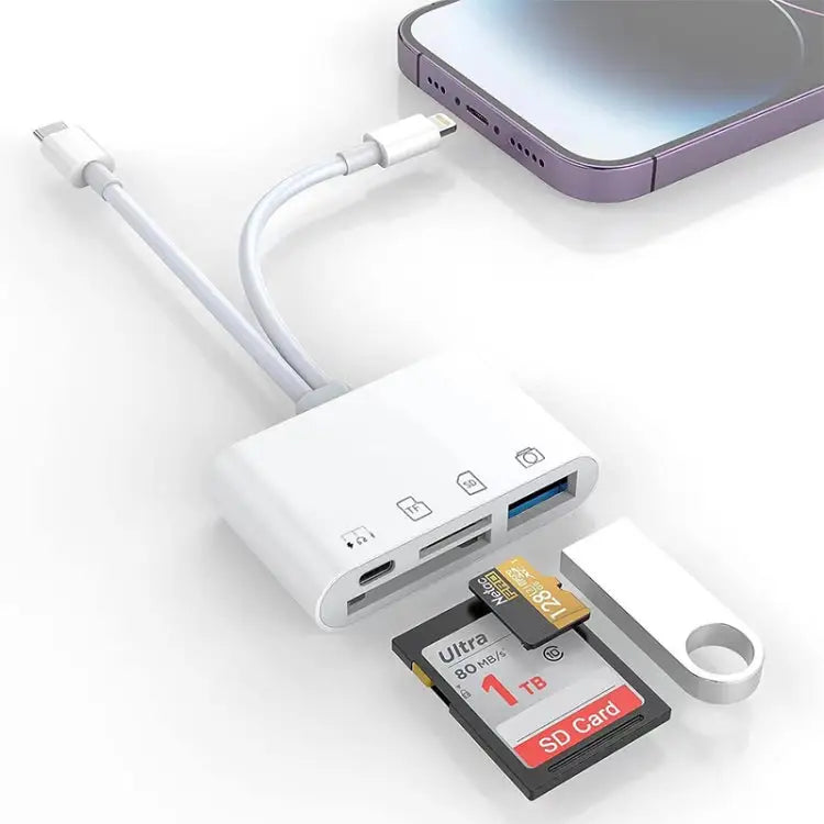 4 in 2 USB-C / Type-C + 8 Pin Interface Multi-function Card Reader 4 in 2 Type-C + 8 Pin - 4 in 2 Type-C + 8 Pin