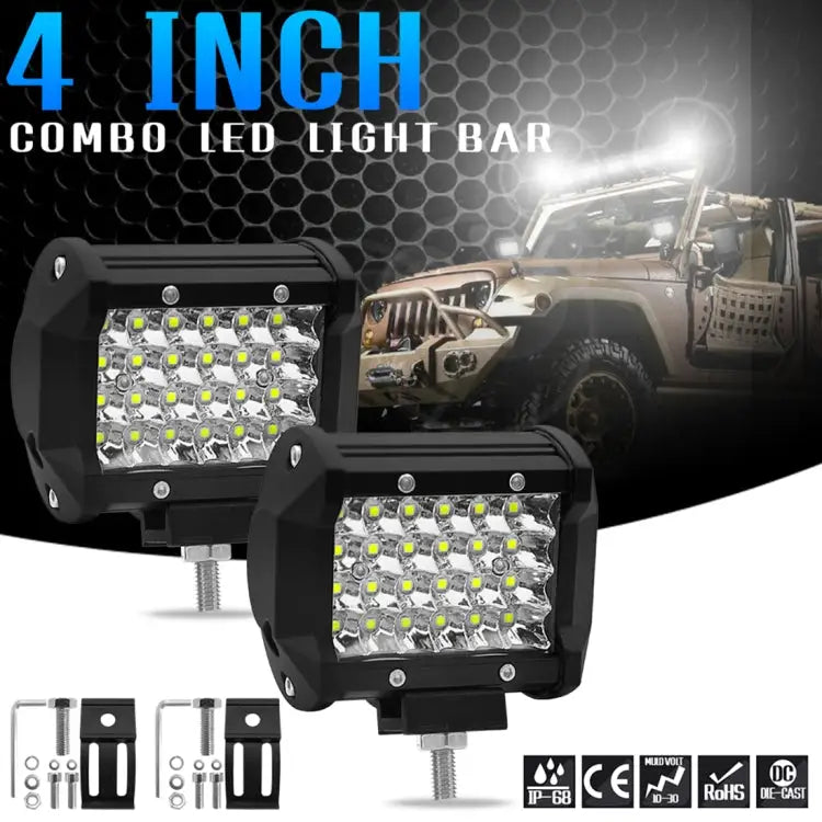 4 inch 18W 1800LM 4 Row LED Strip Light Working Refit Off-road Vehicle Lamp Roof Strip Light 4 inch 72W - 4 inch 72W