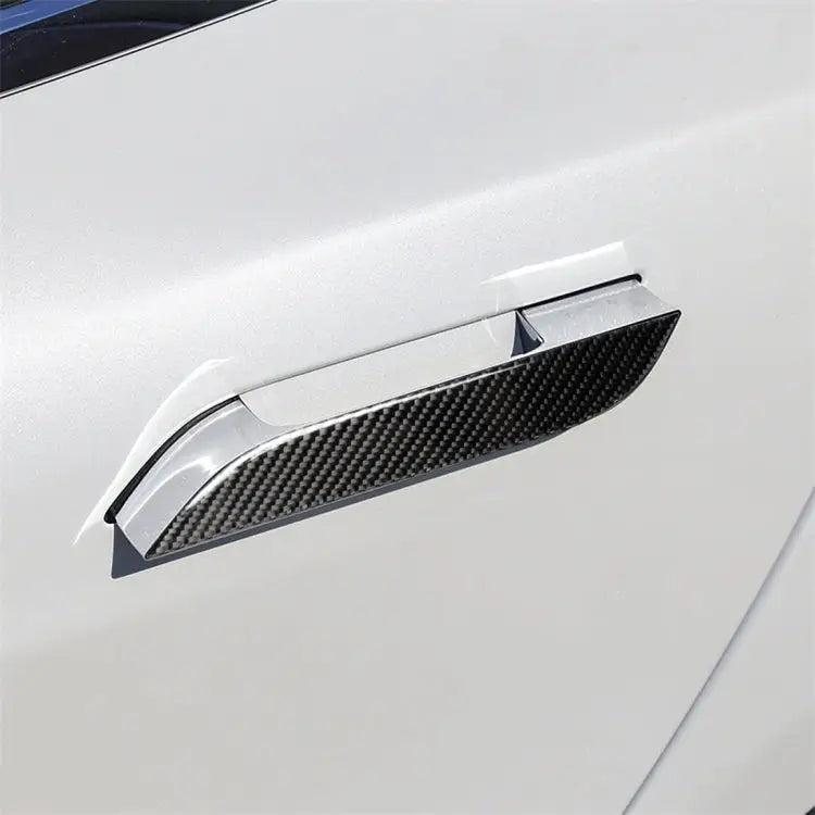 4 PCS Carbon Fiber Car Outside Handle Decorative Sticker for Tesla Model S Outside Handle - Outside Handle