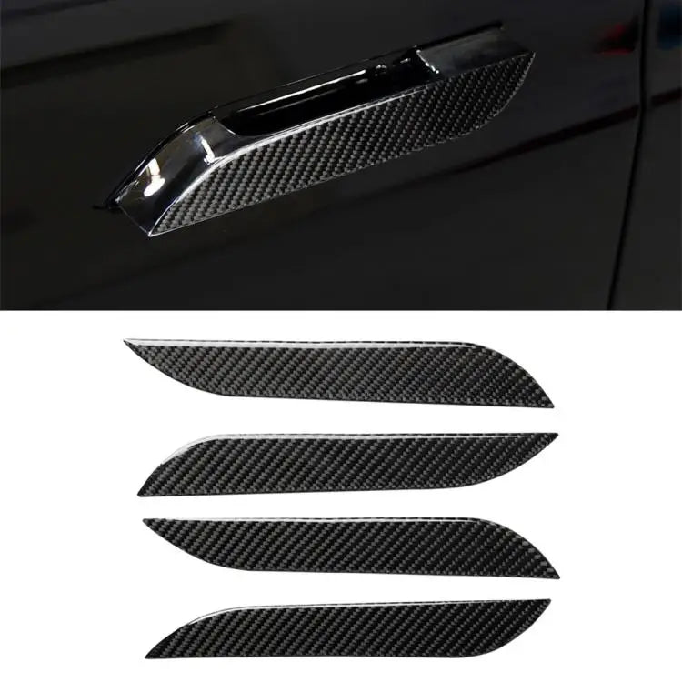 4 PCS Carbon Fiber Car Outside Handle Decorative Sticker for Tesla Model S Outside Handle - Outside Handle
