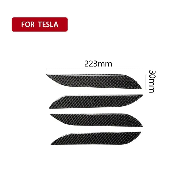 4 PCS Carbon Fiber Car Outside Handle Decorative Sticker for Tesla Model S Outside Handle - Outside Handle