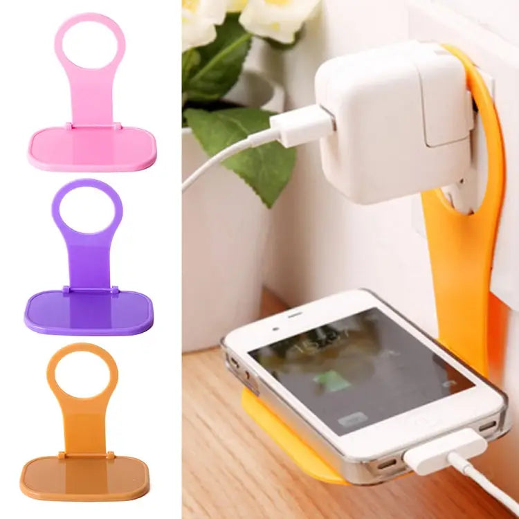 4 PCS Creative Collapsible Plastic Mobile Phone Charging Stand Portable Mobile Phone Charging Companion Random Color