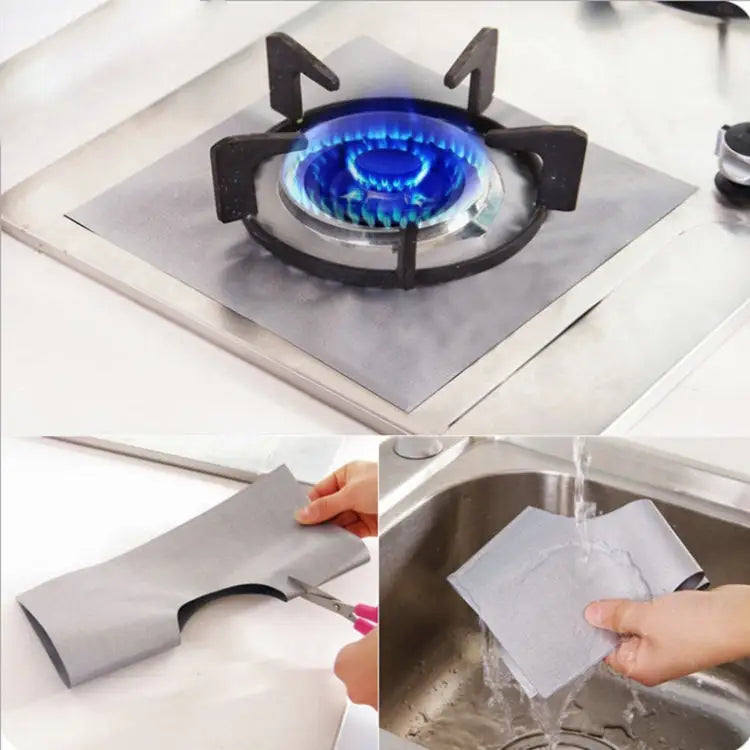 4 PCS Gas Furnace Surface Ultra-thin Fibre Material Thickened Stovetop Protective Cleaning Pad Size: 27*27 cm (Black) 4
