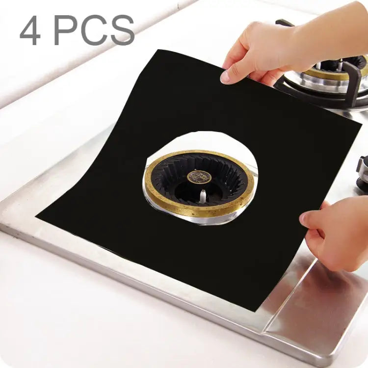 4 PCS Gas Furnace Surface Ultra-thin Fibre Material Thickened Stovetop Protective Cleaning Pad Size: 27*27 cm (Black) 4