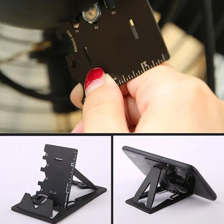 4 PCS Multifunction Folding Mobile Phone Bracket Mini EDC Tool Card Bottle Opener