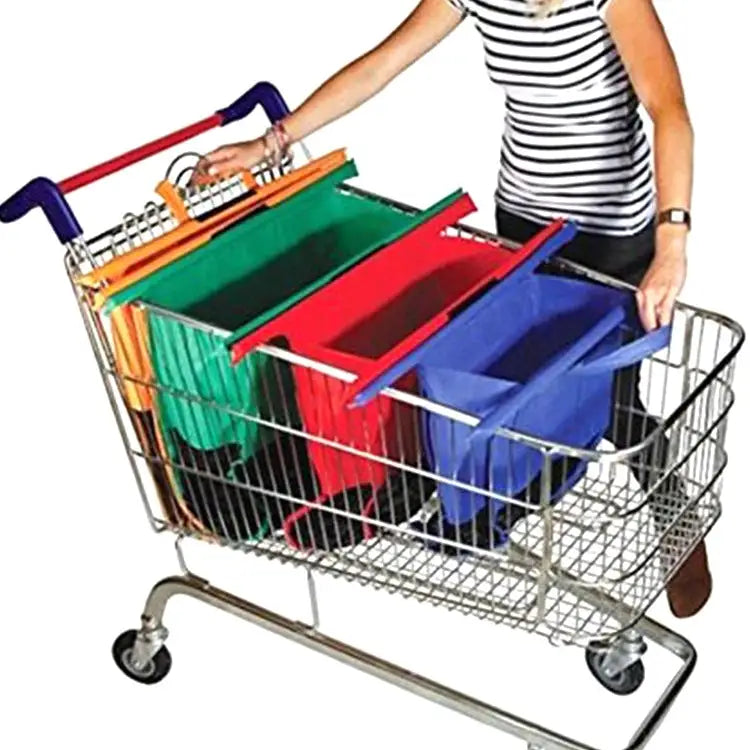 4 PCS / Set Supermarket Trolley Bags Non-Woven Portable Shopping Bags Shopping Bags - Shopping Bags