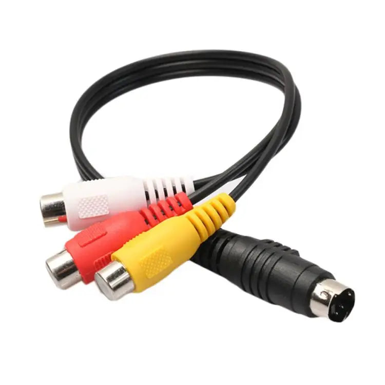 4-pin S-Video TV to RCA Converter AV female Cable Adapter Length: 20cm S-Video to AV 3RCA Female - S-Video to AV 3RCA
