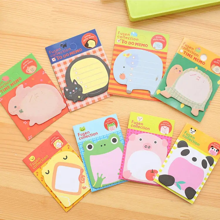 40 PCS Cartoon Animal Shaped Self Adhesive Memo Pad N-times Sticky Notes Bookmark School Office Supply Random Style