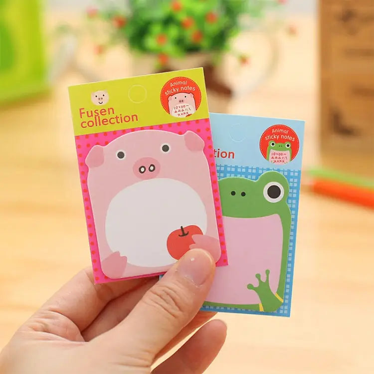 40 PCS Cartoon Animal Shaped Self Adhesive Memo Pad N-times Sticky Notes Bookmark School Office Supply Random Style