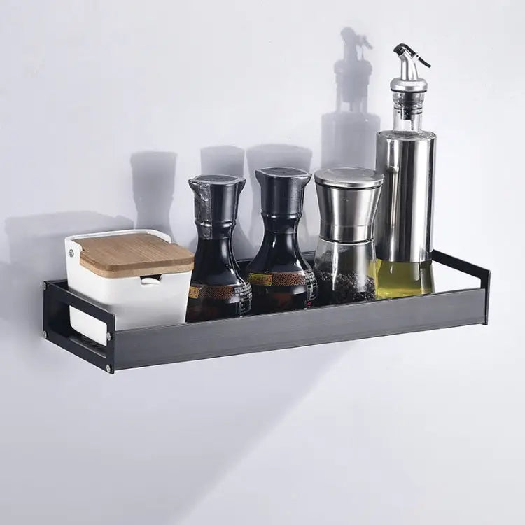 40cm Kitchen Multi-function Wall Hanging Holder Seasoning Storage Rack 40cm(Black) - 40cm(Black)