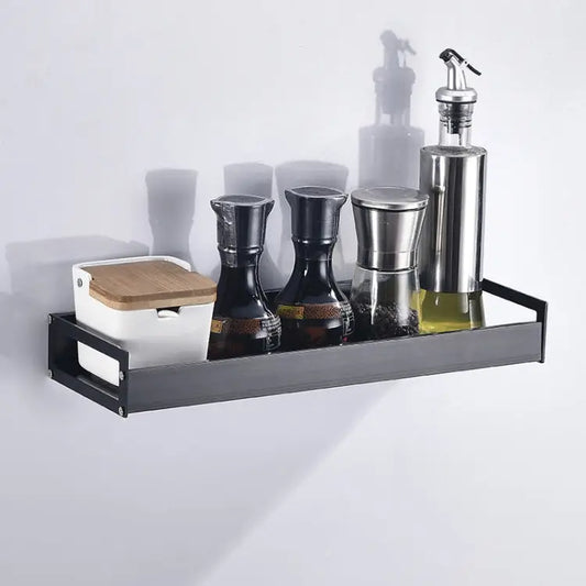40cm Kitchen Multi-function Wall Hanging Holder Seasoning Storage Rack 40cm(Black) - 40cm(Black)