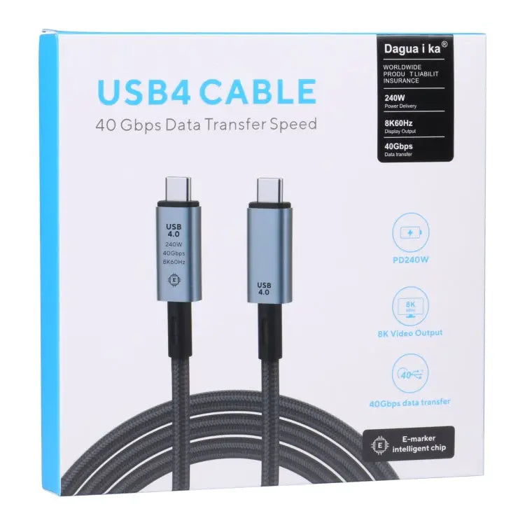 40Gbps 8K USB-C/Type-C to USB-C/Type-C Video Cable Compatible with USB 4 Length: 1m 40Gbps Type-C to Type-C - 40Gbps