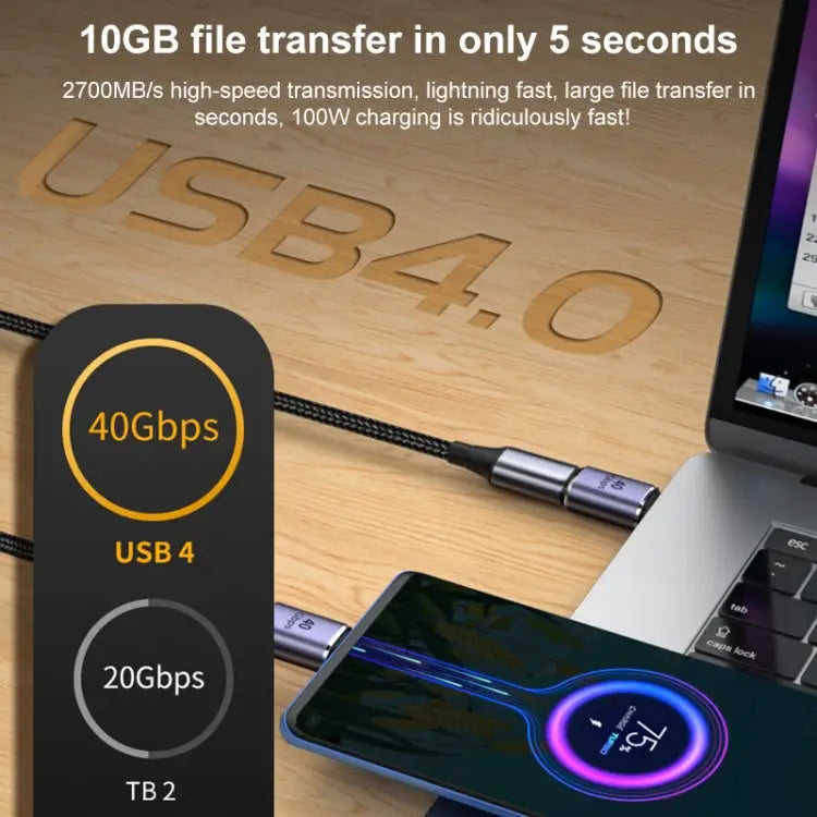 40Gbps USB-C / Type-C 4.0 Female to Female Alloy Adapter Type-C 4.0 F to F - Type-C 4.0 F to F
