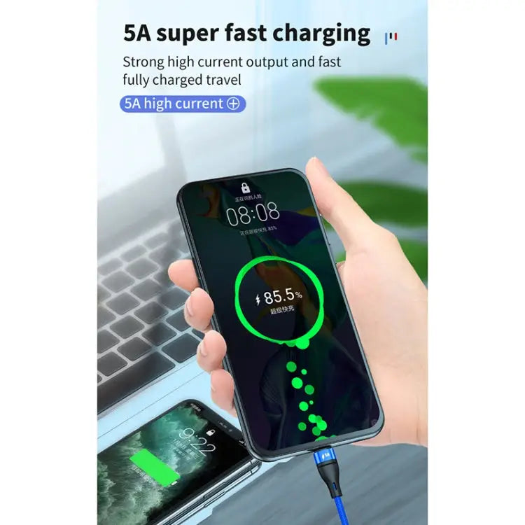 40W 5A USB to Micro USB + USB-C / Type-C + 8 Pin Fast Charging Data Cable Cable Length: 1.2m - 1.2m