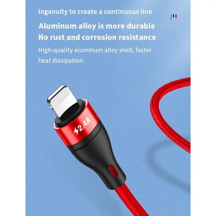 40W 5A USB to Micro USB + USB-C / Type-C + 8 Pin Fast Charging Data Cable Cable Length: 1.2m - 1.2m