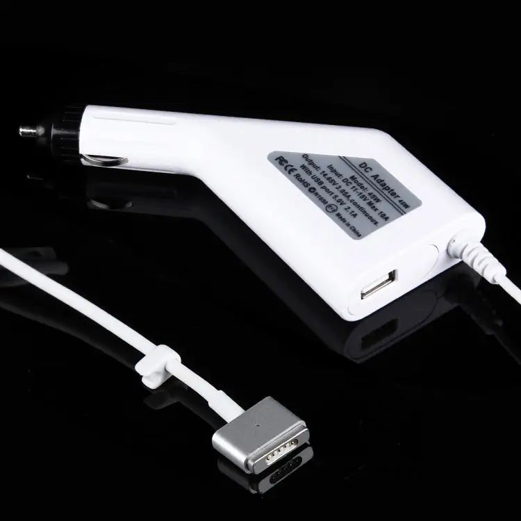 45W 14.85V 3.05A 5 Pin T Style MagSafe 2 Car Charger with 1 USB Port for Apple Macbook A1466 / A1436 / A1465 / A1435