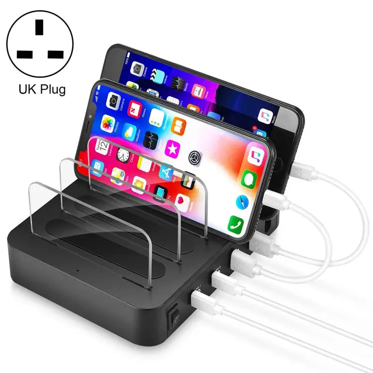 45W PD USB-C / Type-C + 18W PD USB-C / Type-C + 18W QC 3.0 USB + USB Ports Smart Charger with Detachable Bezel UK Plug